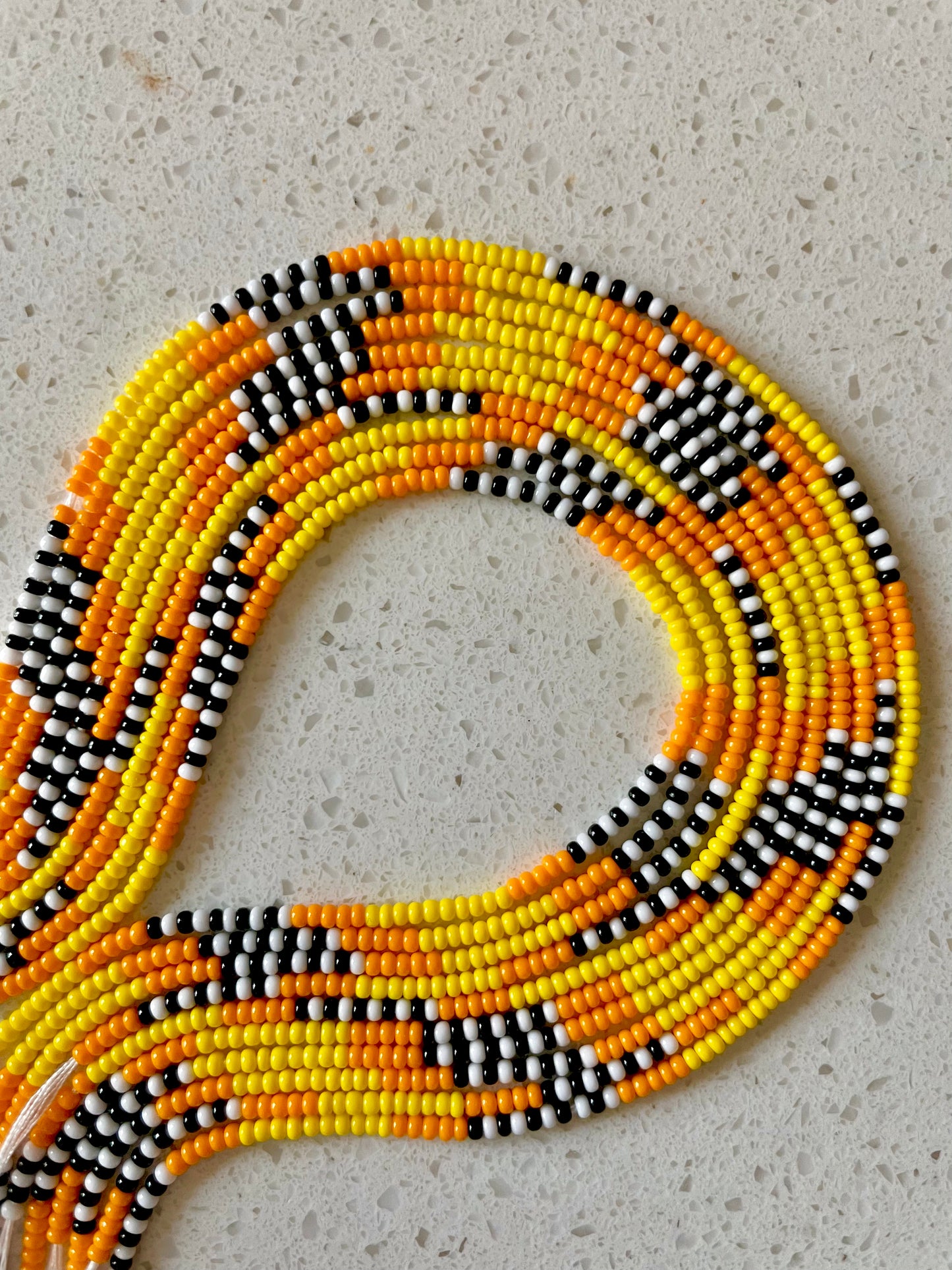 Sun Ray Black & White Misha Maasai Anklet