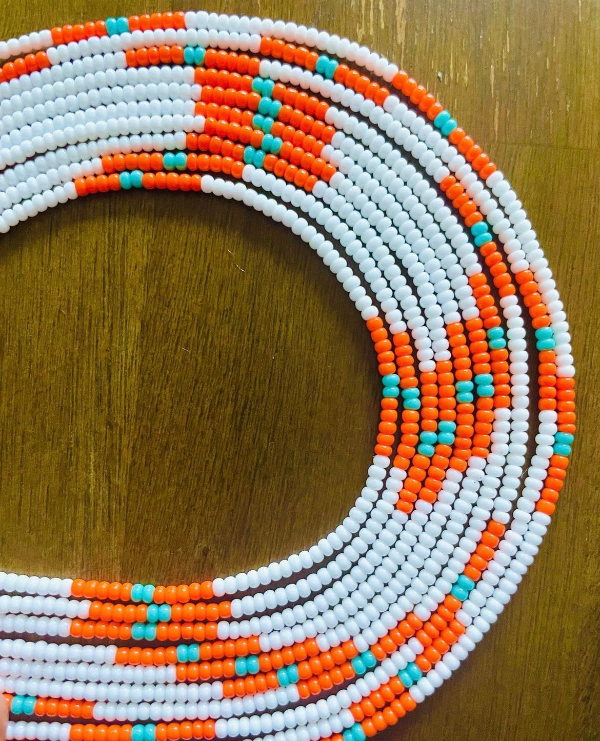 White, Orange Anklet