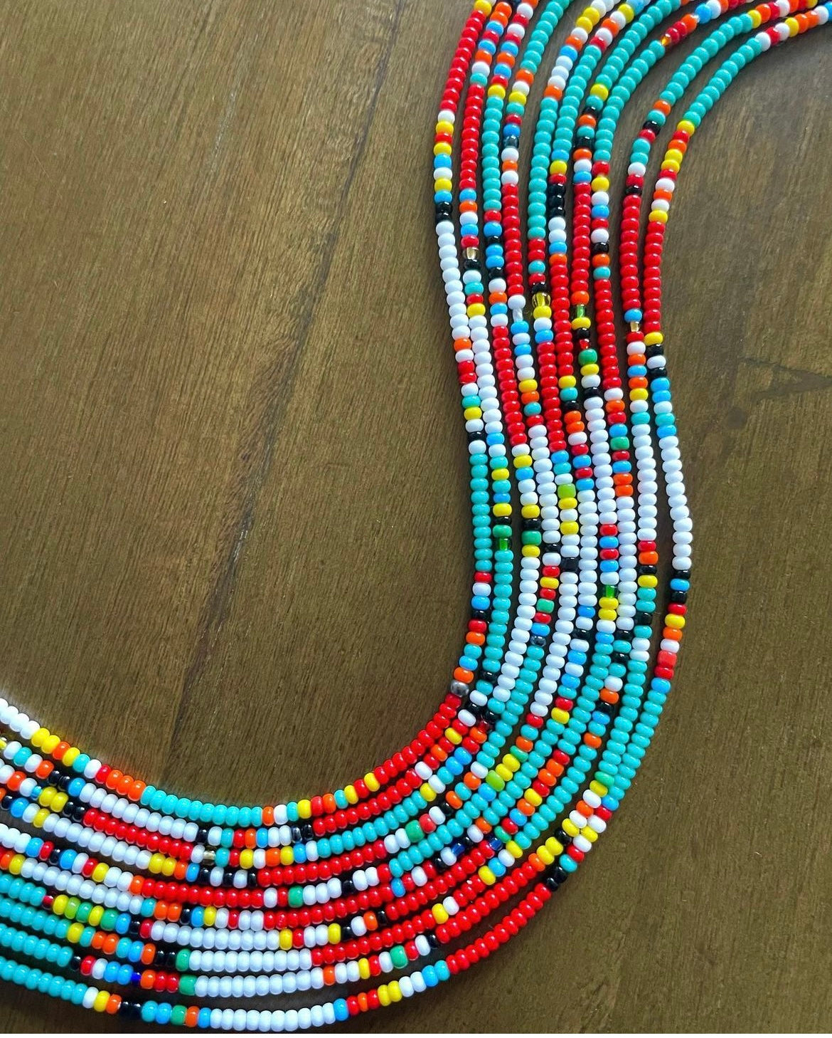 Red, Teal Misha Maasai Anklet