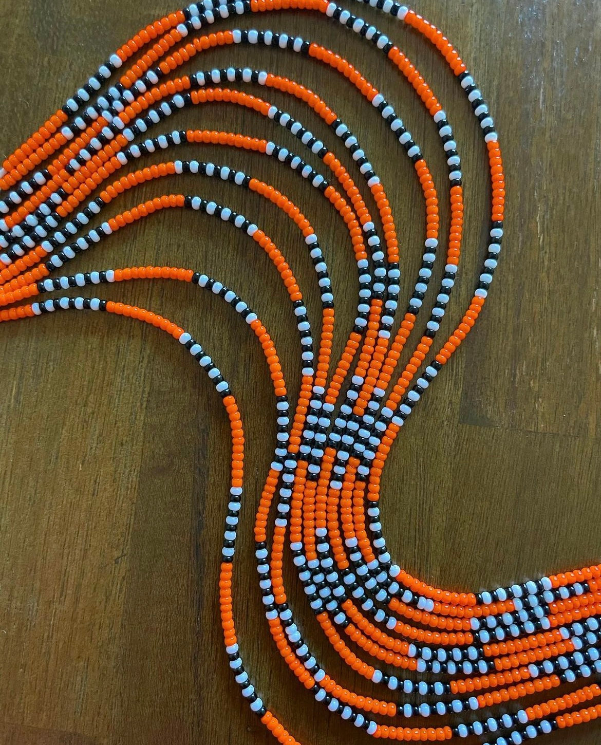 Orange, Black, White Anklet