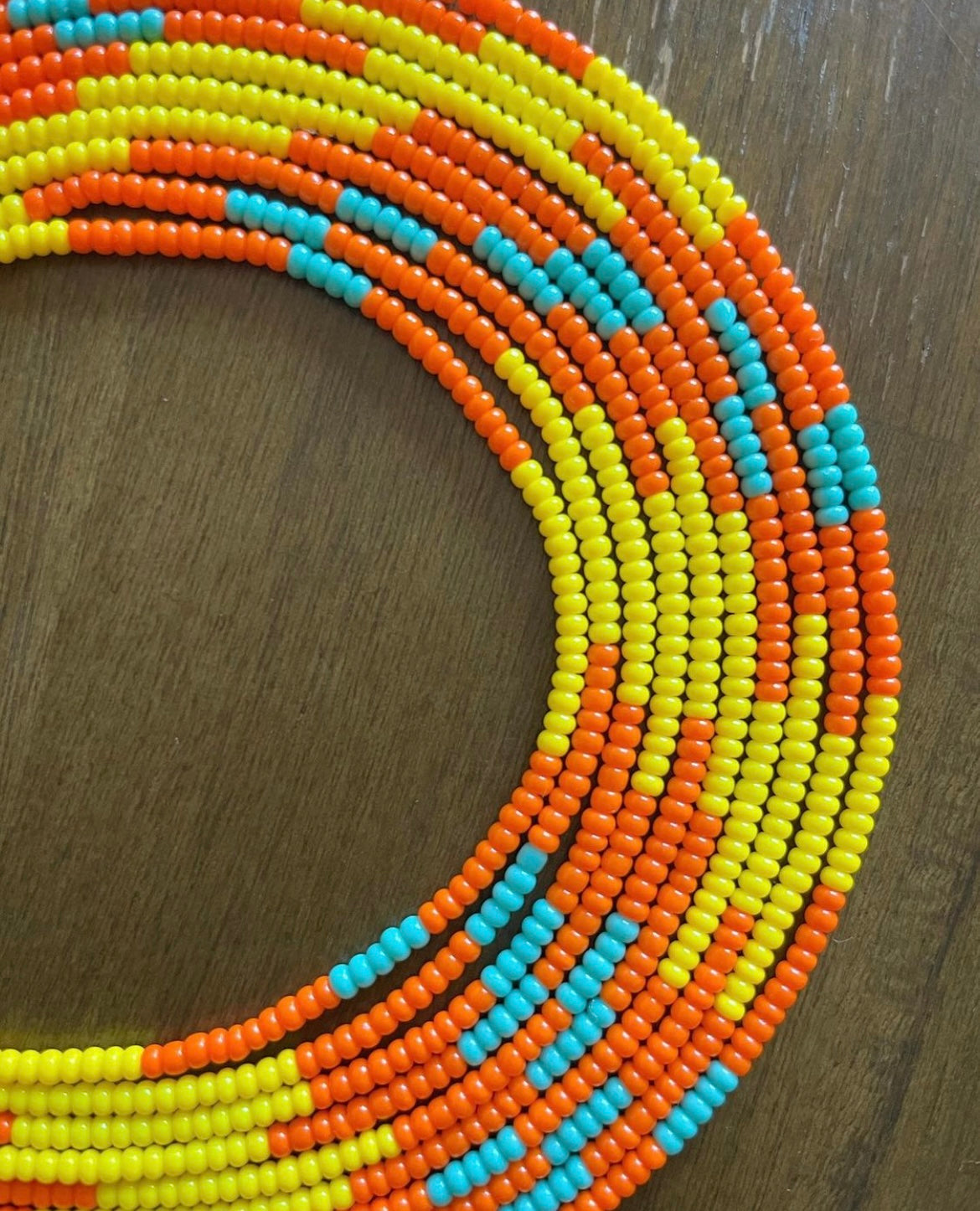 Orange, Yellow, Teal Anklet