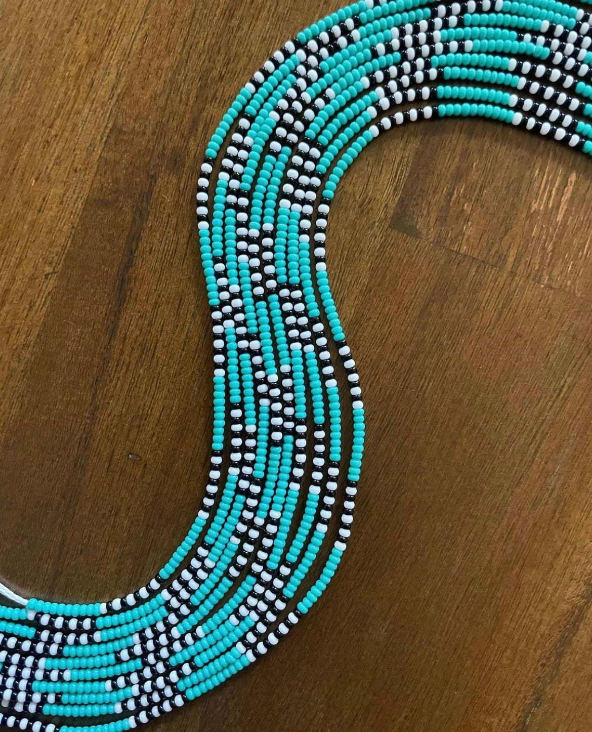 Teal, Black, White Anklet