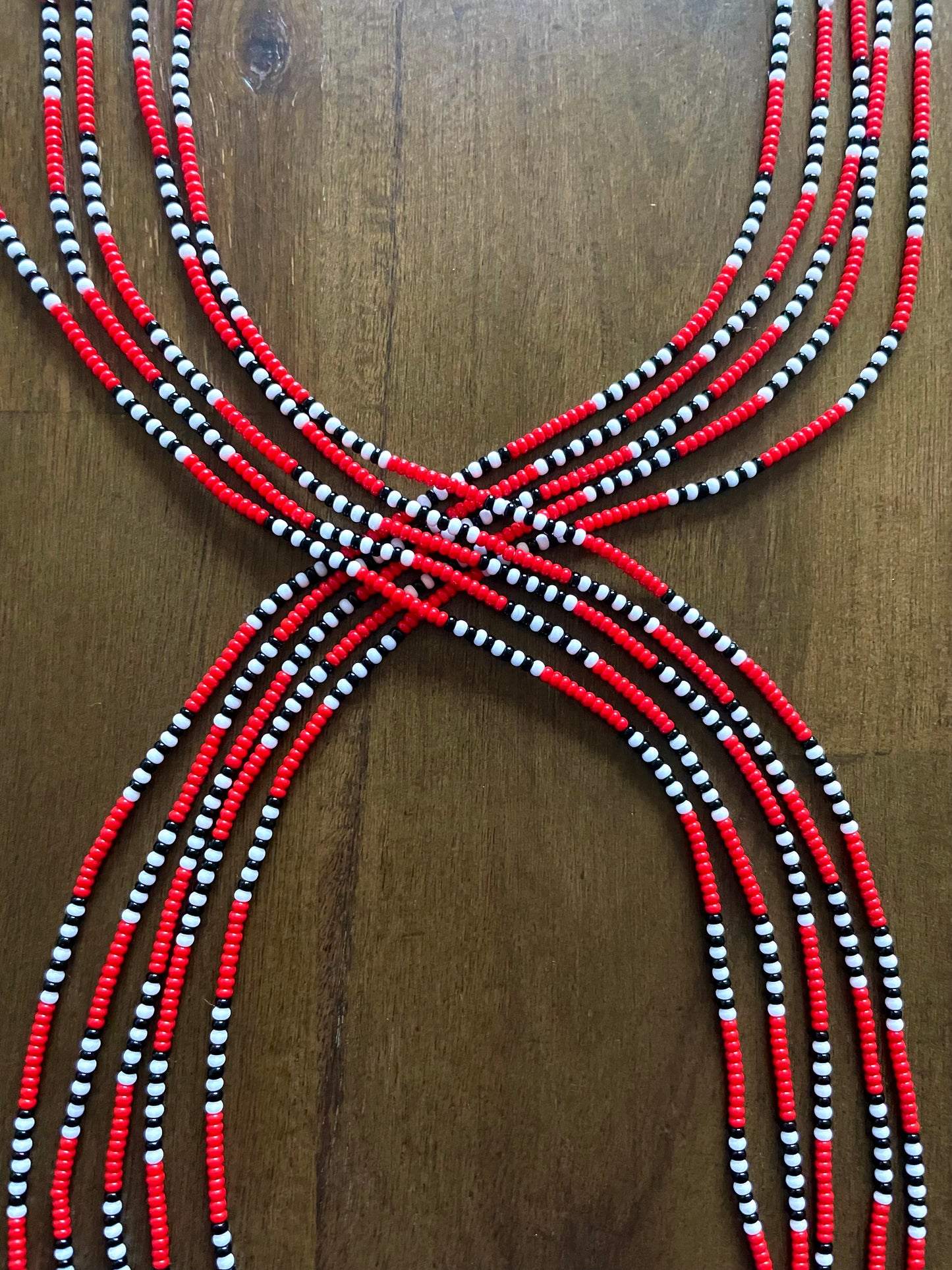 Red Black & White Anklet