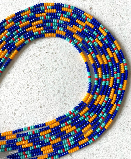 Electric Blue & Saffron Anklet