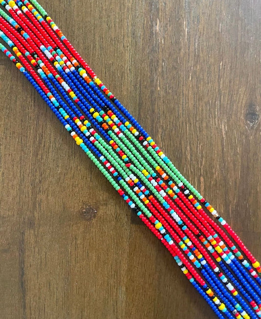 Blue, Red, Green Misha Maasai Anklet