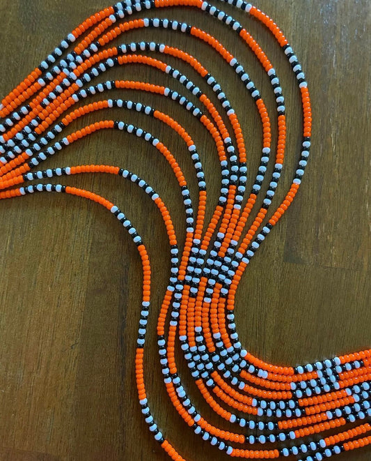 Orange, Black, White Anklet